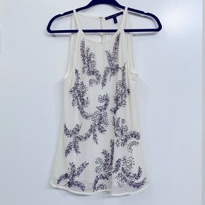 WHBM white beaded halter